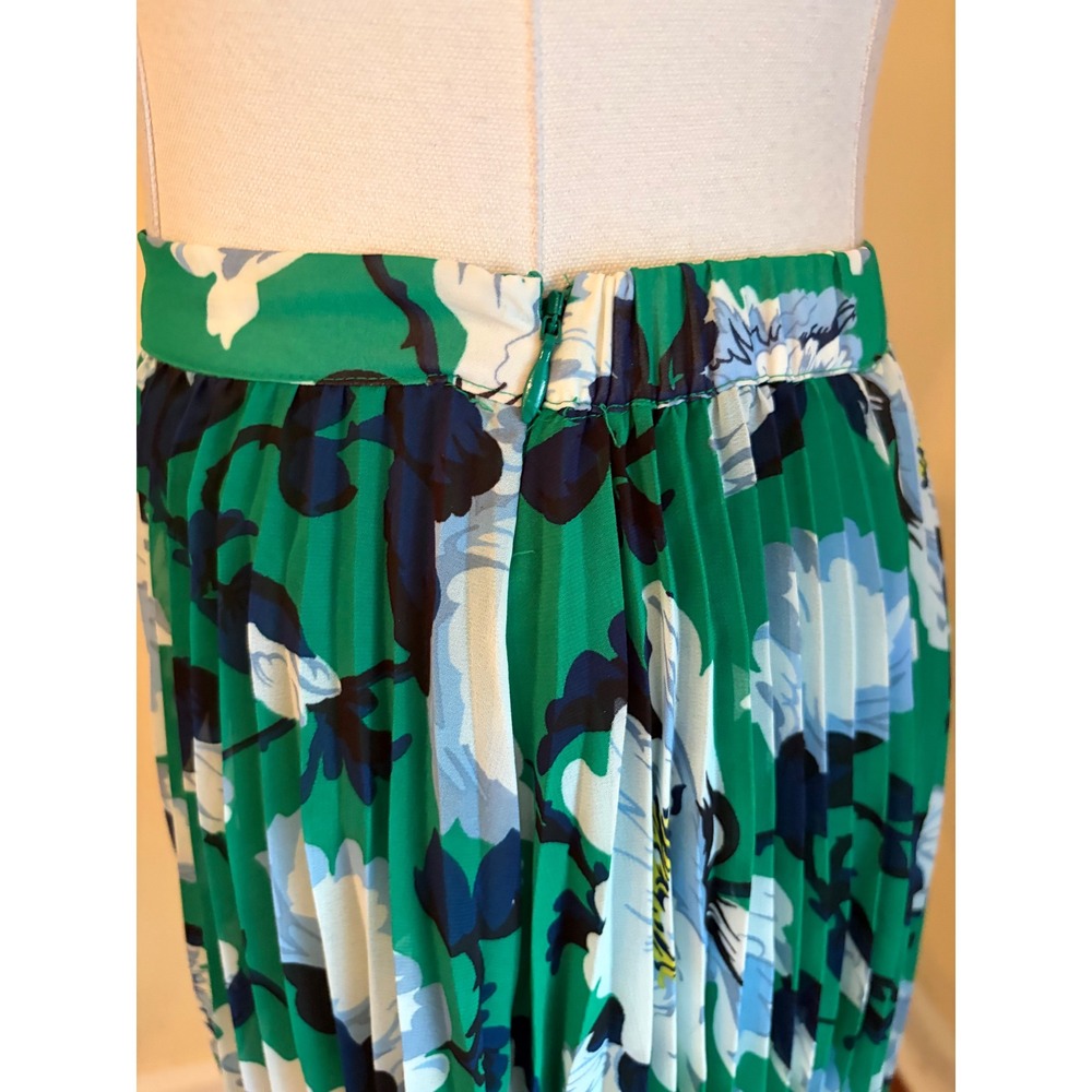 Maeve Anthropologie Roseanna Green Floral Pleated Midi Skirt XS - Picture 8 of 9